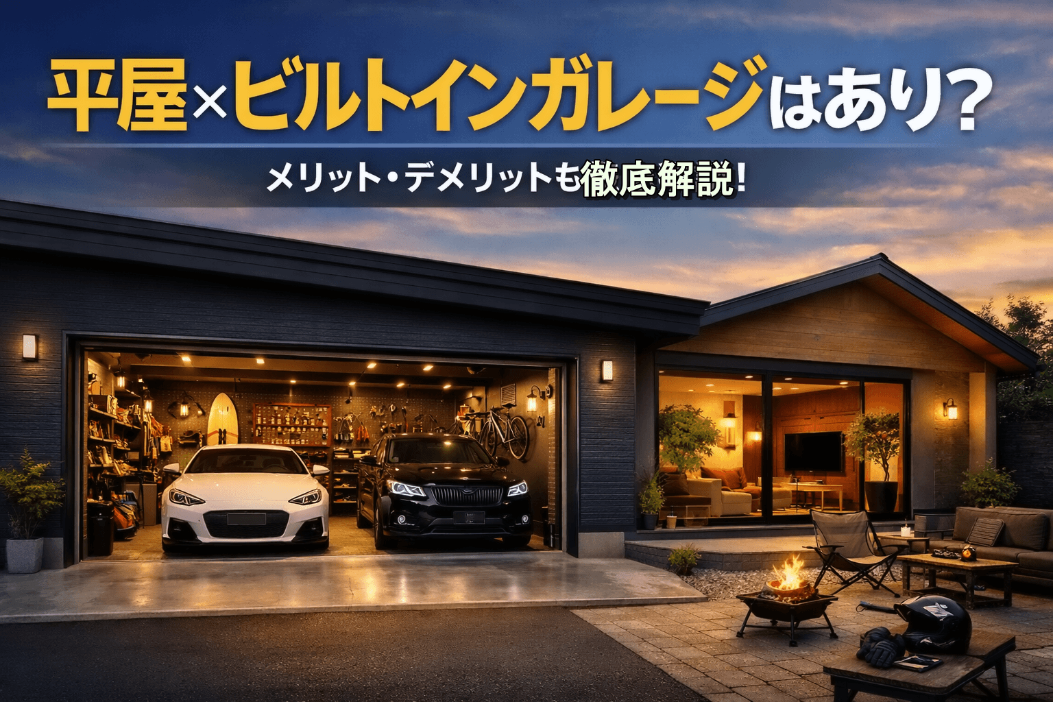 平屋にビルトインガレージはありなのかを、メリット・デメリット、費用相場、間取りの工夫、湿気や騒音対策、後悔しない設計ポイントまで分かりやすく解説します。