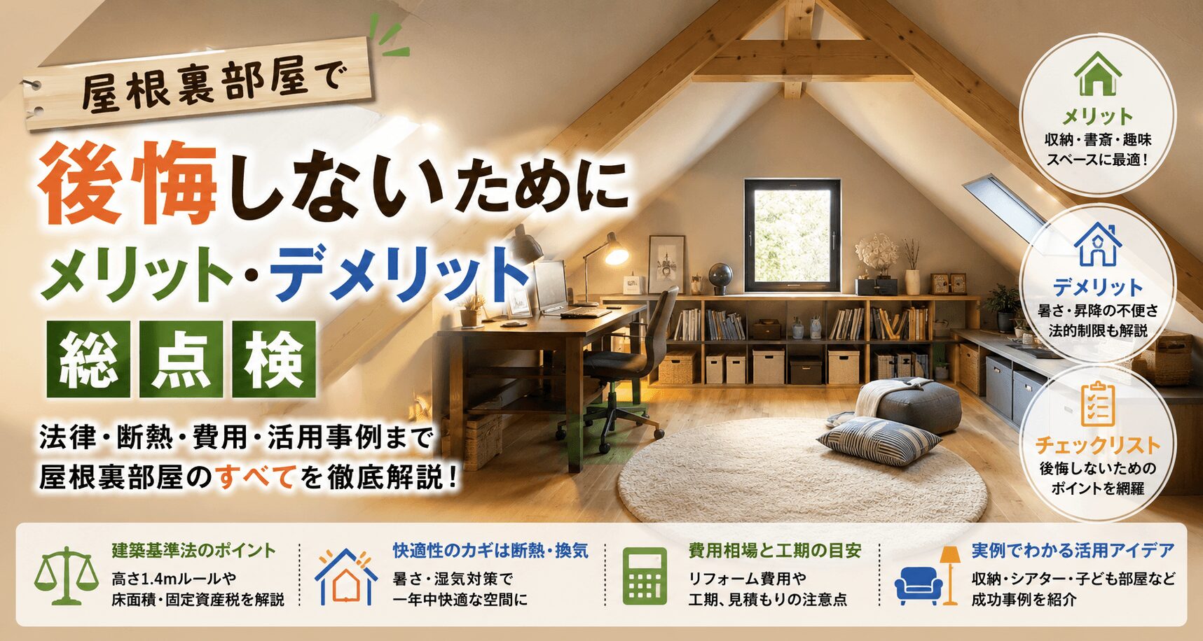 屋根裏部屋で後悔しないために｜メリット・デメリット総点検 - hiraya-fan